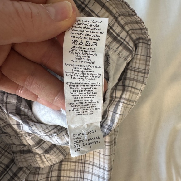 Calvin Klein Jeans Women's Plaid Bermuda Shorts Lightweight Walking White/Gray 8 - Picture 9 of 16